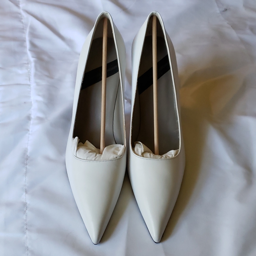 Charles Jourdan White Leather Pumps